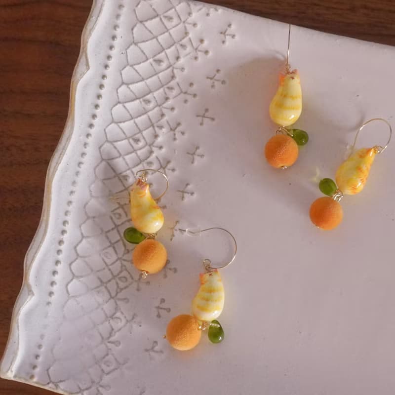 TeaTime 蜂蜜奶油口味一般 貓咪 耳環耳夾