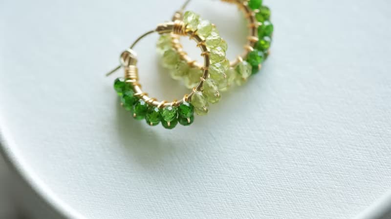 SS23-HappyCircle 1.9cm│  珞透輝石 橄欖石 可改耳夾 天然石