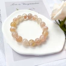 【一物一圖】12mm天然櫻花瑪瑙手鍊