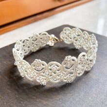 精緻手工梭織米白手錬 Tatting Bracelet 手鏈 手鍊 手環 梭織