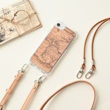 iPhone限定 姫路レザー 生成 印刷 【 リアケース 革紐ストラップ付 】 スマホショルダー スマホストラップ ヴィンテージ プレゼント ギフト EG01M