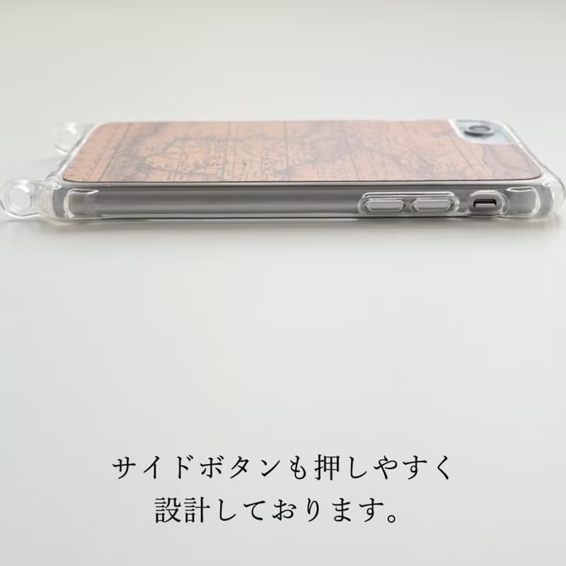 iPhone限定 姫路レザー 生成 印刷 【 リアケース 革紐ストラップ付 】 スマホショルダー スマホストラップ ヴィンテージ プレゼント ギフト EG01M