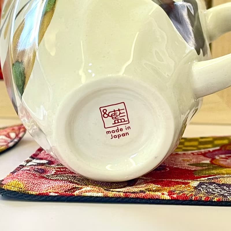 【母親節禮物】美濃燒-紅白椿花暈彩馬克杯對杯禮盒(附花布杯墊)