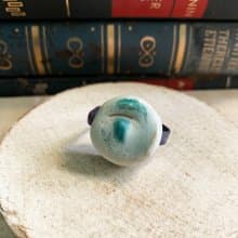 戒指 日本白瓷 自然釉色 無限看不膩色調 真皮革 藝術等級