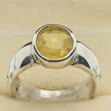 Natural Round Cut 5 Carat Stone Yellow Sapphire Sterling Silver 925 Srilankan