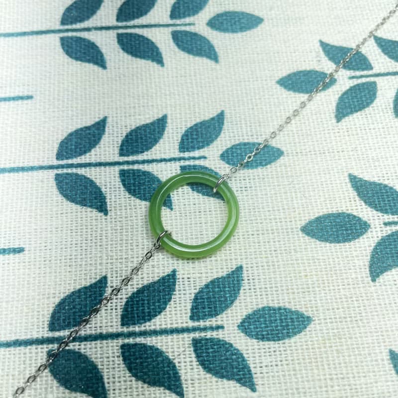 圈圈 天然碧玉 3mm 玉 A貨  手鏈 母親節 生日 禮物