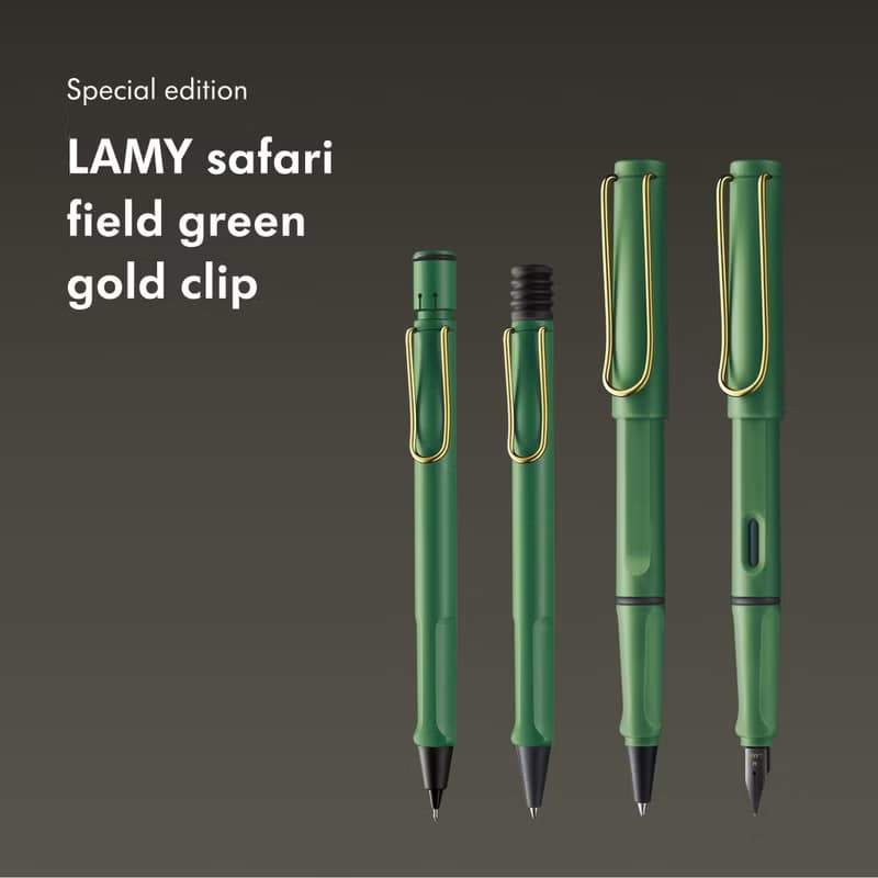【雷雕刻字2024】LAMY 原子筆 限量獨家 /SAFARI/ 復古綠金夾