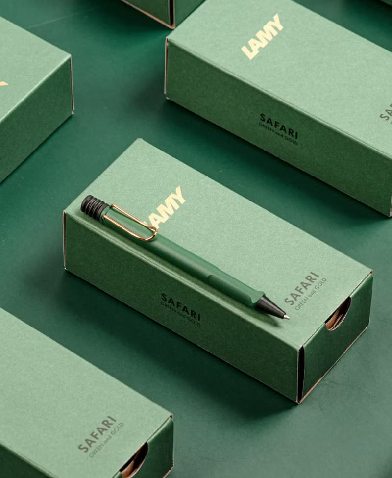 【雷雕刻字2024】LAMY 原子筆 限量獨家 /SAFARI/ 復古綠金夾