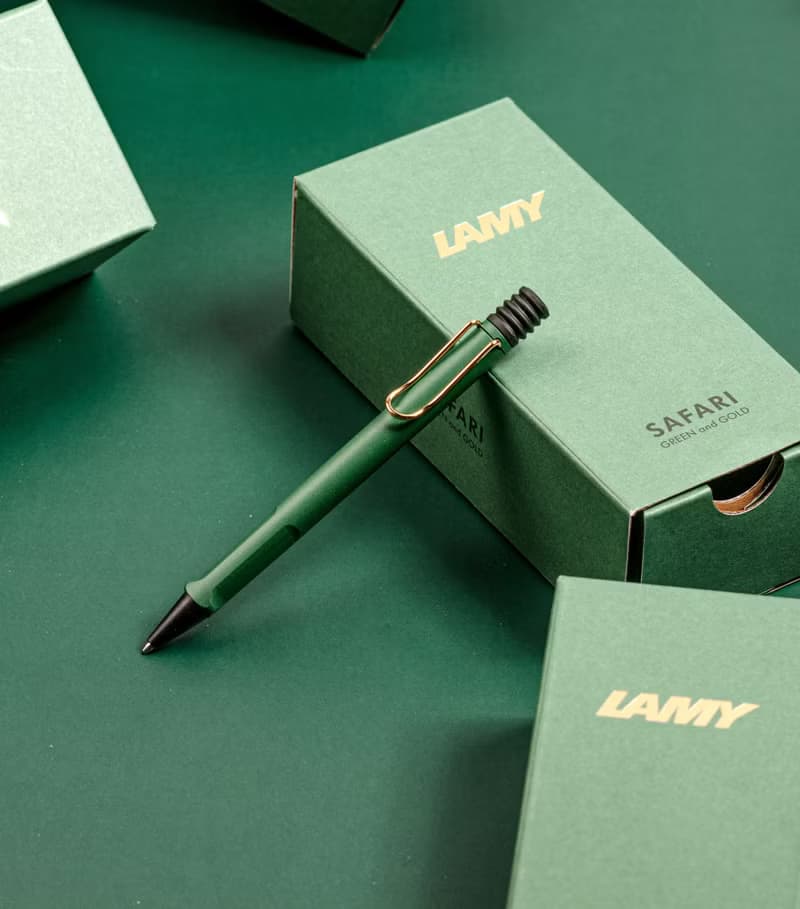 【雷雕刻字2024】LAMY 原子筆 限量獨家 /SAFARI/ 復古綠金夾