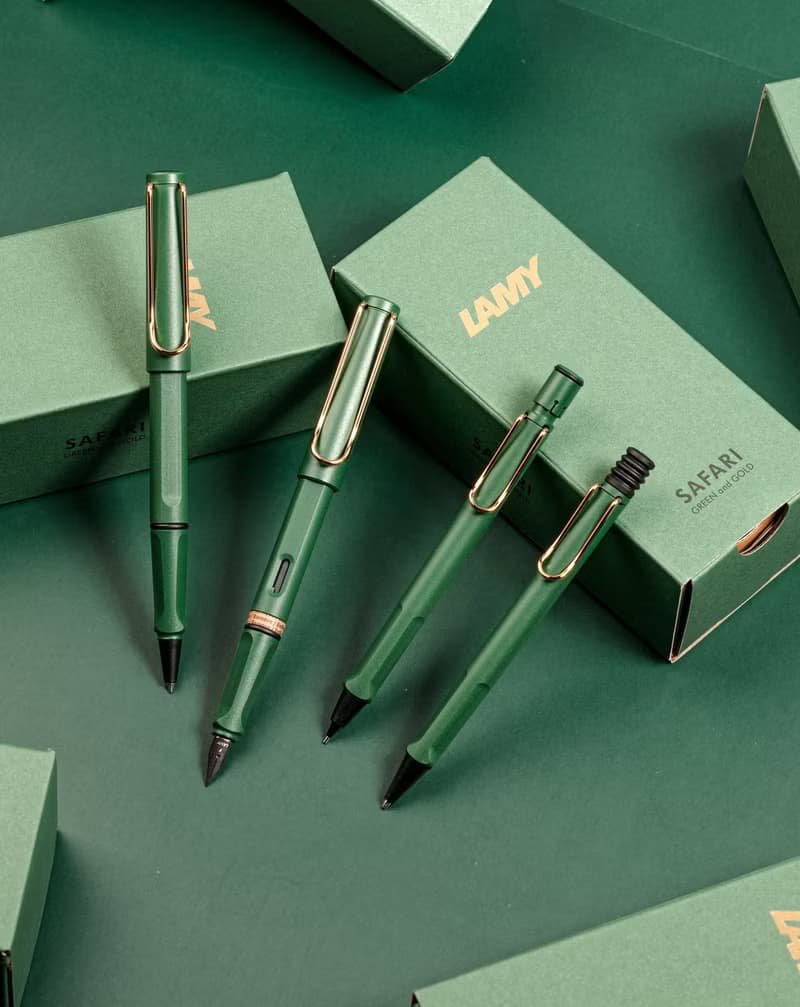 【雷雕刻字2024】LAMY 原子筆 限量獨家 /SAFARI/ 復古綠金夾