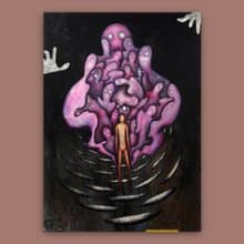 白手套下的斑駁雙眼 /藝術掛畫 /抽象畫 /靈魂畫作 /裝飾油畫