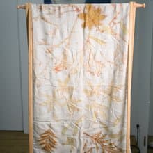 【記憶有限】EcoPrint 花葉移印 羊毛 圍巾/掛畫