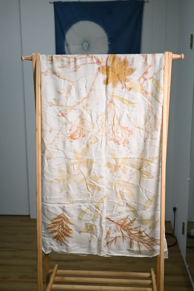【記憶有限】EcoPrint 花葉移印 羊毛 圍巾/掛畫