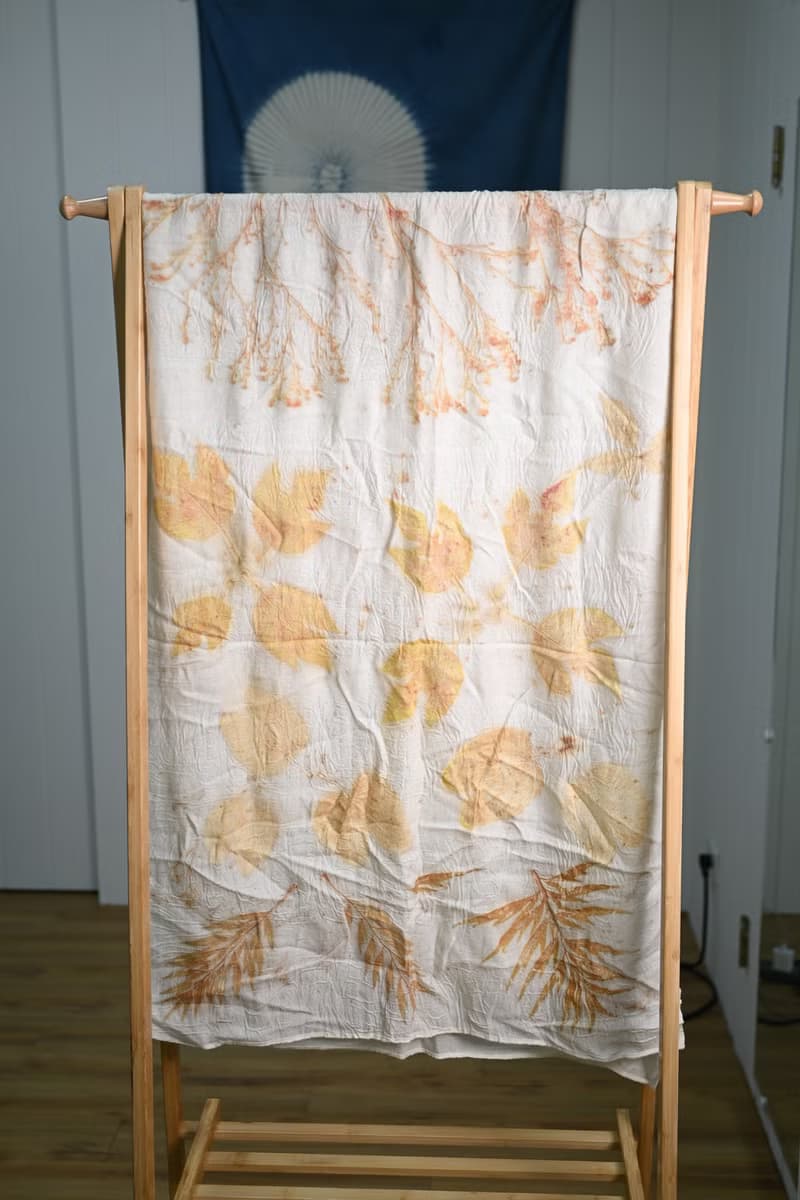 【記憶有限】EcoPrint 花葉移印 羊毛 圍巾/掛畫