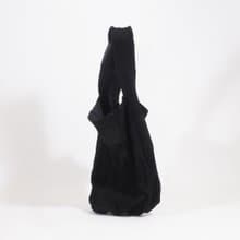 つぎしわbag#黒/本革/山羊革/リバーシブル/手提げ/ハンドバッグ/HB044