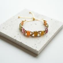 天然碧璽手排14KGF手鏈