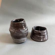 Espresso cup / Coffee mug / Tea cup (2 pieces) - Black Landscape