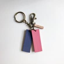 皮革鑰匙圈│紫粉SAC01015