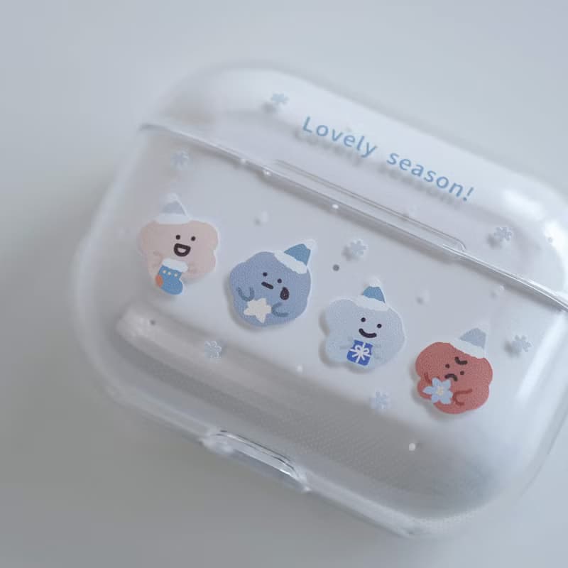 藍色聖誕-AirPods1/2/3/4/Pro/Pro2 韓國連體耳機保護套 耳機殼