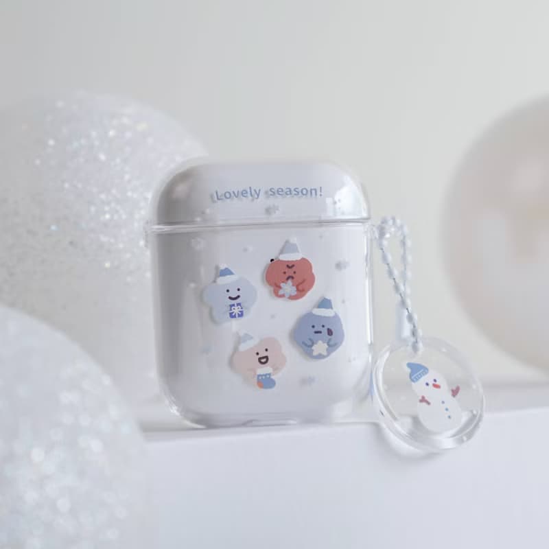 藍色聖誕-AirPods1/2/3/4/Pro/Pro2 韓國連體耳機保護套 耳機殼