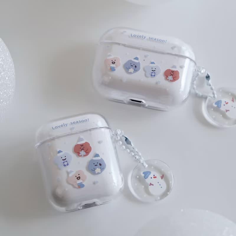 藍色聖誕-AirPods1/2/3/4/Pro/Pro2 韓國連體耳機保護套 耳機殼