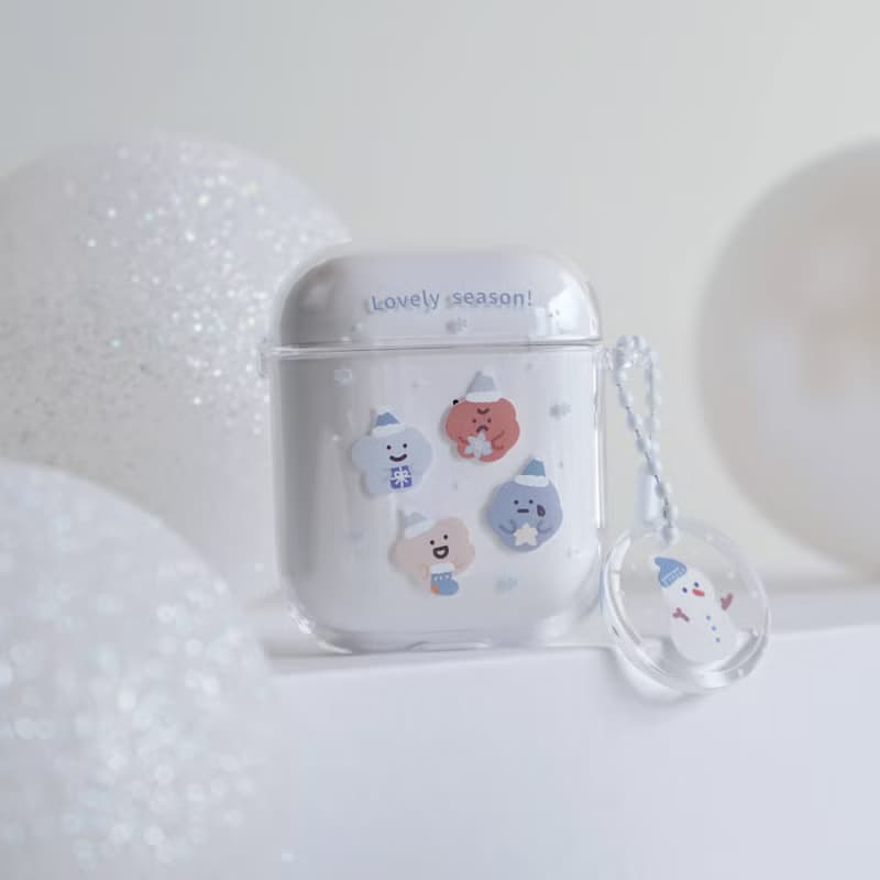 藍色聖誕-AirPods1/2/3/4/Pro/Pro2 韓國連體耳機保護套 耳機殼
