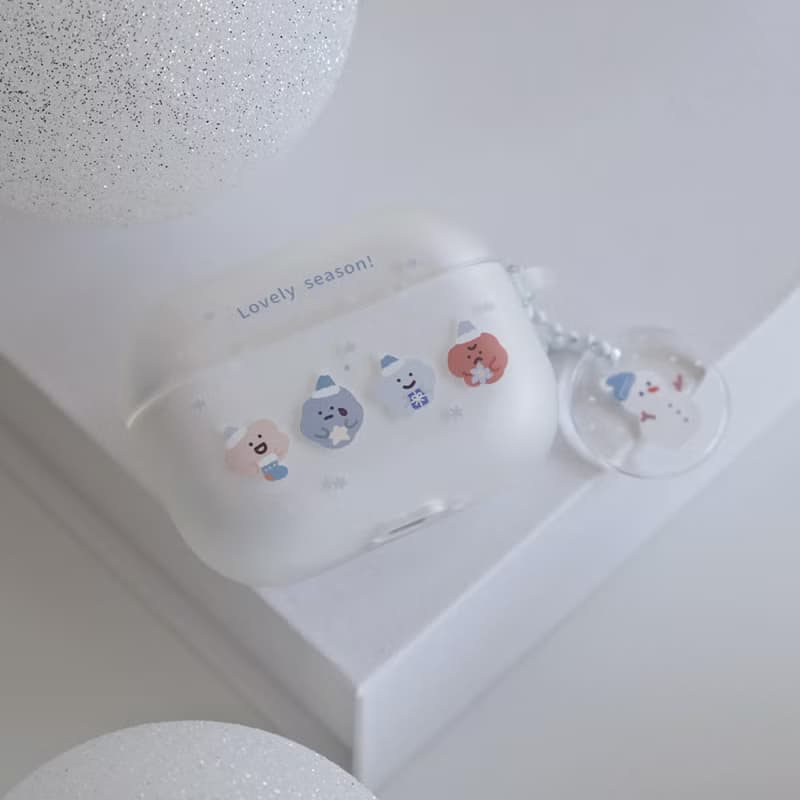 藍色聖誕-AirPods1/2/3/4/Pro/Pro2 韓國連體耳機保護套 耳機殼