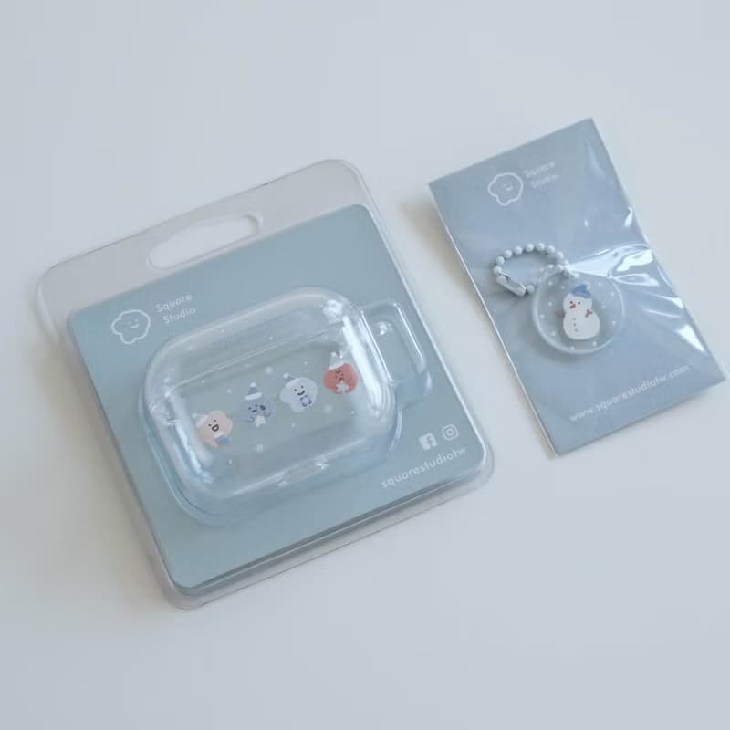 藍色聖誕-AirPods1/2/3/4/Pro/Pro2 韓國連體耳機保護套 耳機殼