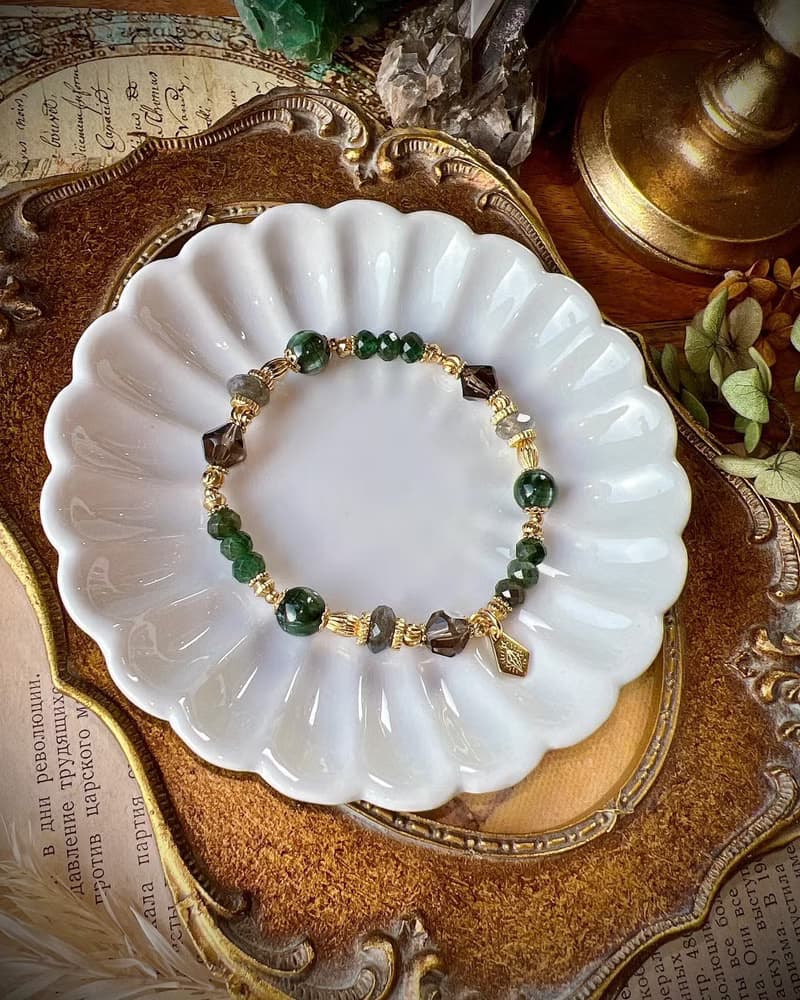 -古董店-天然水晶手鏈/黃銅手鍊