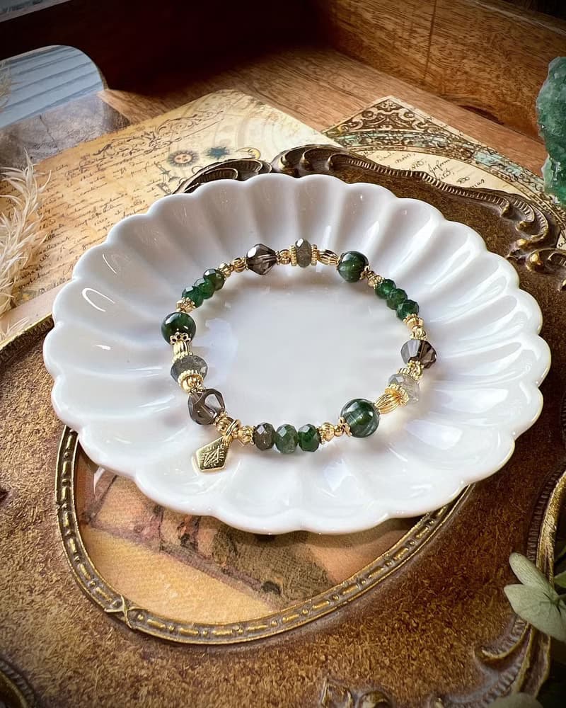 -古董店-天然水晶手鏈/黃銅手鍊