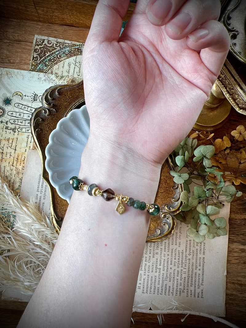 -古董店-天然水晶手鏈/黃銅手鍊