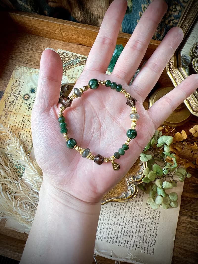 -古董店-天然水晶手鏈/黃銅手鍊