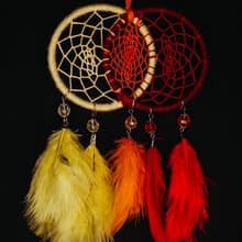純手工捕夢網 Handmade Dreamcatcher－【混色(黃紅橘)】