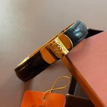 中古正品 Loewe 羅意威 皮革手鐲 手環 鍍金 禮物