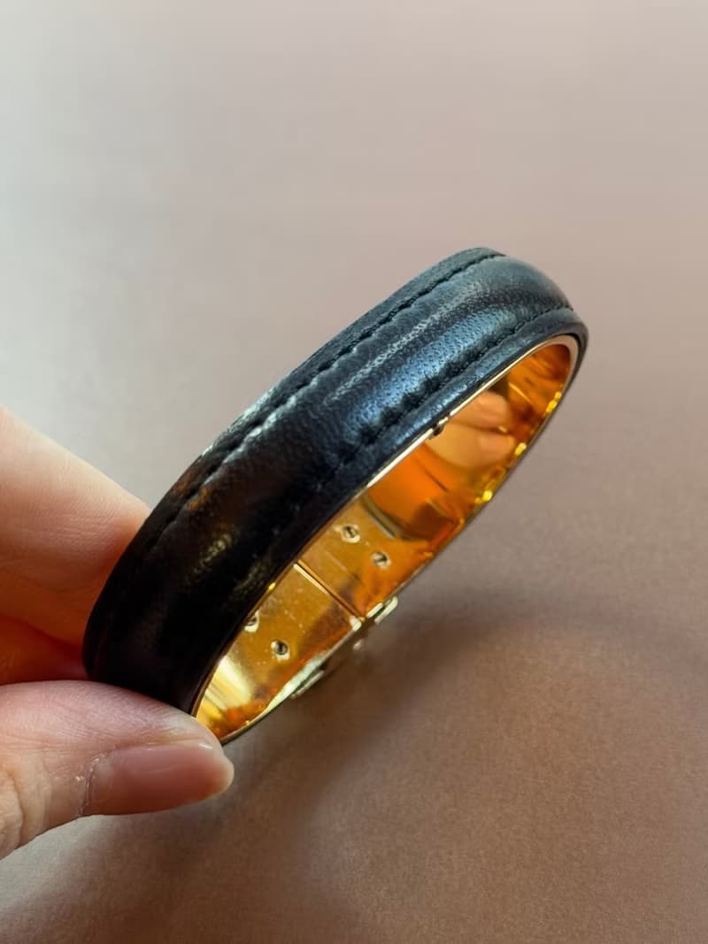 中古正品 Loewe 羅意威 皮革手鐲 手環 鍍金 禮物