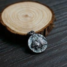 溪山手作】手工純銀做舊生肖老鼠年浮雕圖幣吊牌墜文玩鼠雕塑