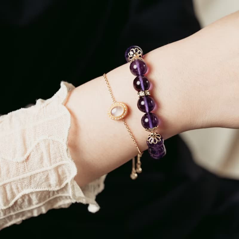 【牽心】極光-紫水晶雙鍊手鍊