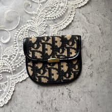 中古正品 Christian Dior Oblique 老花 緹花 零錢包 卡夾 禮物