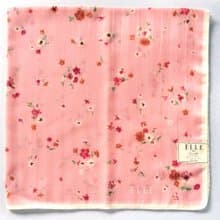 ELLE Paris Vintage Handkerchief Women Pink Floral Gift 23 x 23 inches