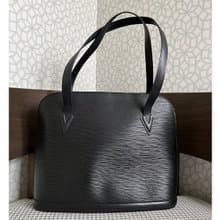 LOUIS VUITTON 黑色牛皮水波紋 肩背包