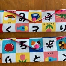 文青風環保筷袋  小食堂 粉 防水  手作餐具袋.交換禮物.