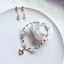 無際 | 天青藍晶石 藍拓帕石 天然水晶手鍊 彈性鍊 可改磁扣延長