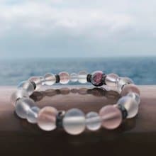 【琉璃系列】 櫻花粉紅夜光琉璃珠手鍊