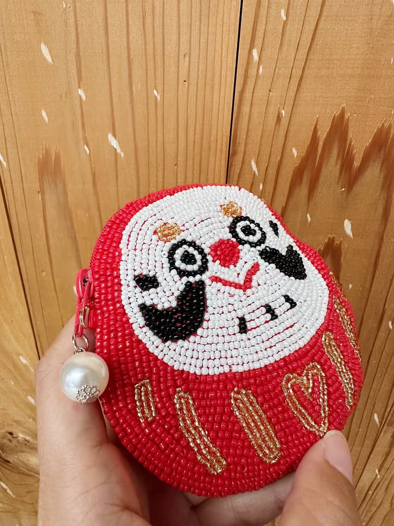 聖誕交換禮物/龍探吉 小達摩 可愛比熊 手工串珠零錢包_可放卡片
