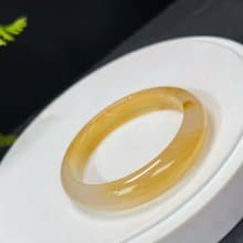 精品 漸變淺金瑪瑙手鐲 51+MM 冰潤起光飄花金玉髓手環 激勵招財