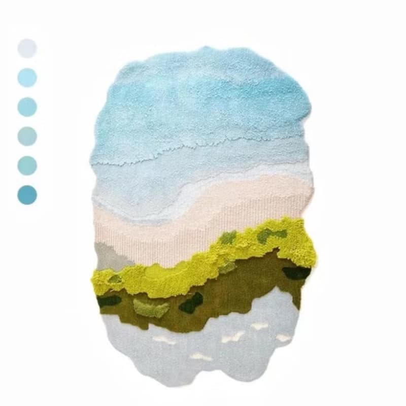 北歐風 新西蘭羊毛地毯 馬爾代夫沙灘 客廳卧室床邊墊 家居裝飾