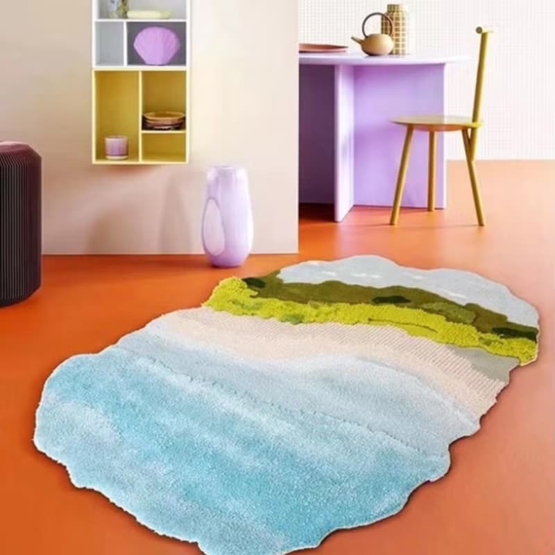 北歐風 新西蘭羊毛地毯 馬爾代夫沙灘 客廳卧室床邊墊 家居裝飾