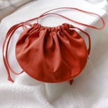造形亮點隨身包包・磚紅・棉布斜揹小束包・升級再造布【第4批】
