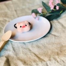 雪球巧克力 - 酸甜草莓豬羊毛氈 髮圈