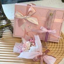 香氛永生花束 x 水晶筆組  淡雅香氣質感生活小禮